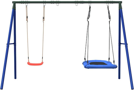 vidaXL Metal Double Swing 185x185x185cm Blue