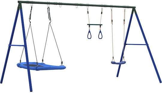 vidaXL Metal Double Swing 185x185x185cm Blue