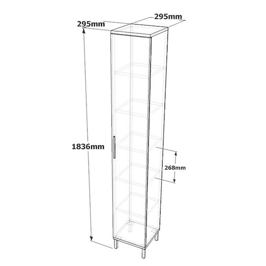 ArteLibre Chelsfield Badezimmersäule Boden H29.5xB29.5xH183.6cm Braun