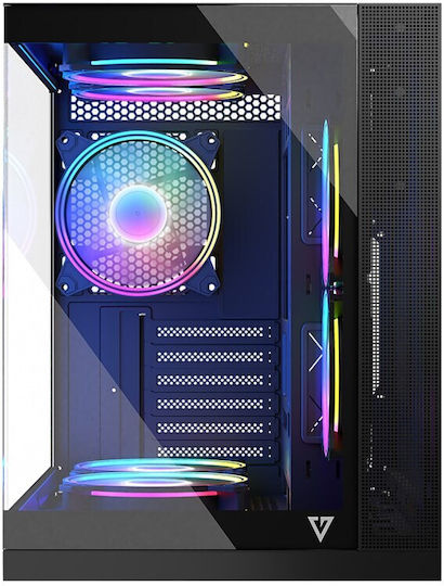 Modecom Panorama ARGB 3F Gaming Middle Tower Carcasă Calculator cu Fereastră Laterală Negru