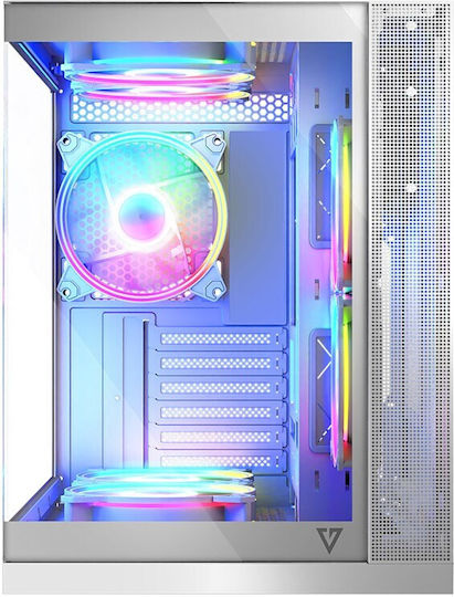 Modecom Panorama ARGB 3F Gaming Midi Tower Κουτί Υπολογιστή με Πλαϊνό Παράθυρο Λευκό