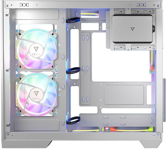 Modecom Panorama ARGB 3F Gaming Midi Tower Κουτί Υπολογιστή με Πλαϊνό Παράθυρο Λευκό