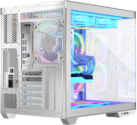 Modecom Panorama ARGB 3F Gaming Midi Tower Κουτί Υπολογιστή με Πλαϊνό Παράθυρο Λευκό