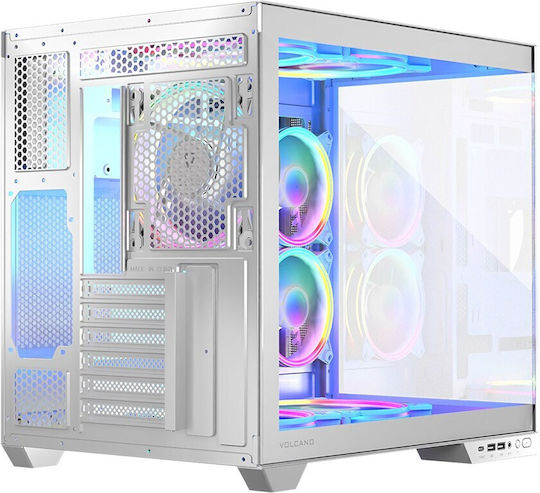 Modecom Panorama ARGB 3F Gaming Midi Tower Κουτί Υπολογιστή με Πλαϊνό Παράθυρο Λευκό