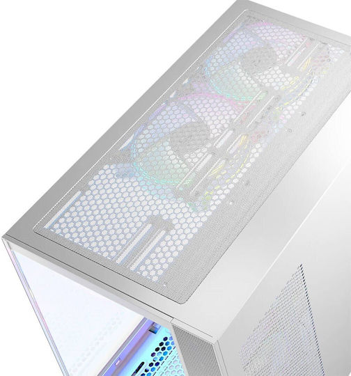 Modecom Panorama Gaming Midi Tower Κουτί Υπολογιστή με Πλαϊνό Παράθυρο Λευκό