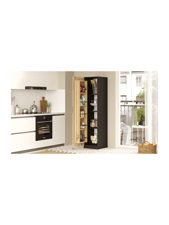 Colney Επιδαπέδιο Ντουλάπι Φυσικό/μαύρο 41.7x44.3x176.4εκ.