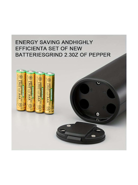 Set Electric Râșnițe Condimente din Plastic în Culoare Negru 18.8cm 1buc
