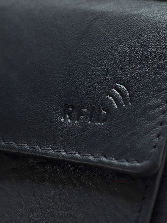 Leder Herren Geldbörse Klassisch mit RFID Blau