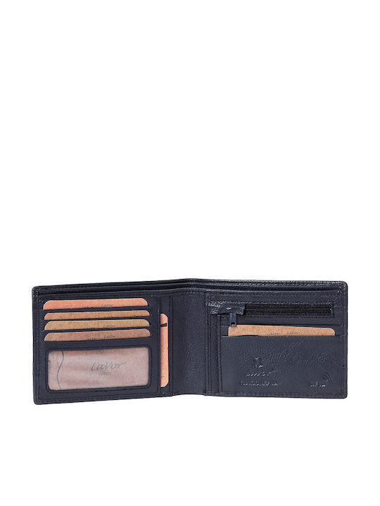 Leather Men's Wallet Classic with RFID Blue