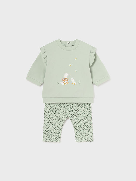 Mayoral Kinder Set mit Leggings Winter 4Stück Mint