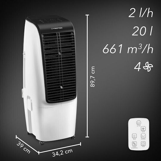 Trotec PAE 51 Luftkühler 110W mit Fernbedienung Weiß