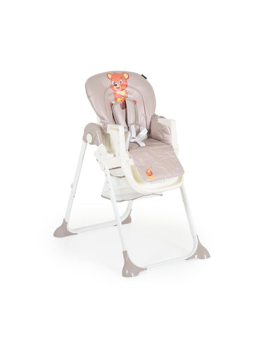 Moni Hunny Bear Foldable Highchair with Metal Frame & Plastic Seat Beige