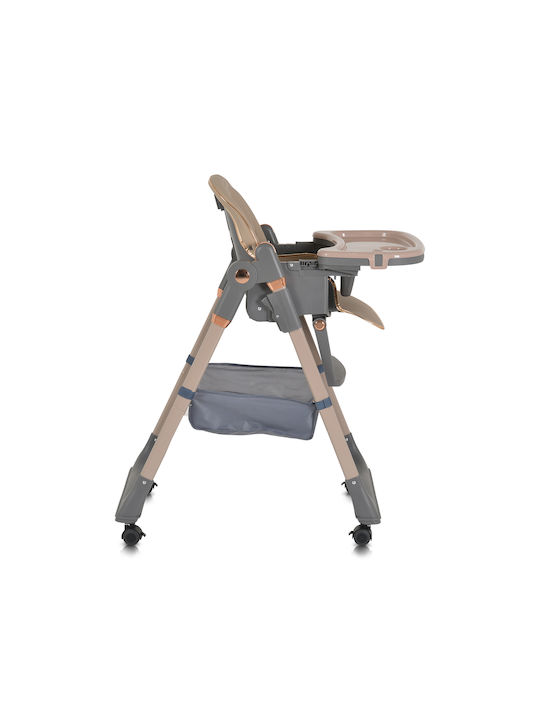 Moni Lindo Foldable Baby Highchair With Adjustable Height Beige
