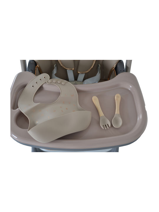 Moni Lindo Foldable Baby Highchair With Adjustable Height Beige