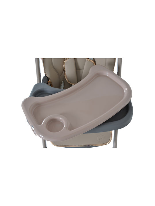 Moni Lindo Foldable Baby Highchair With Adjustable Height Beige
