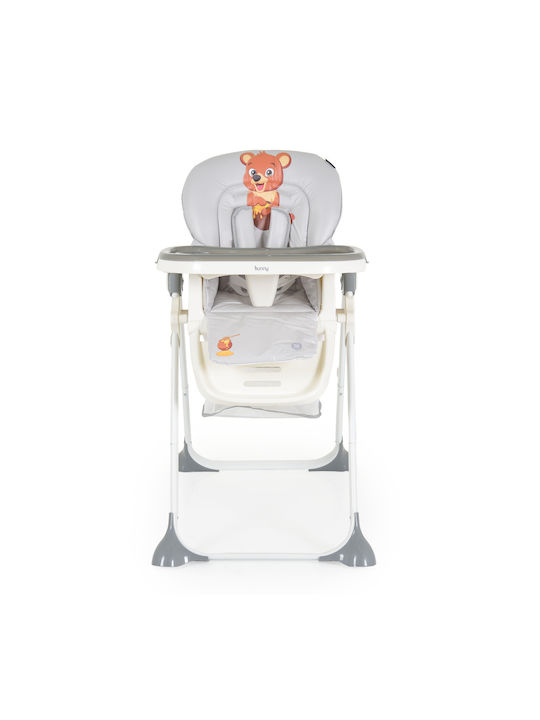 Moni Hunny Bear Foldable Baby Highchair with Adjustable Height Gray