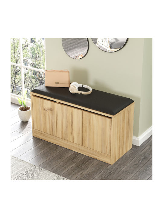 Crofton Entry Furniture with Shoe Rack & Bench Natural 89.6x35.5x45.8cm