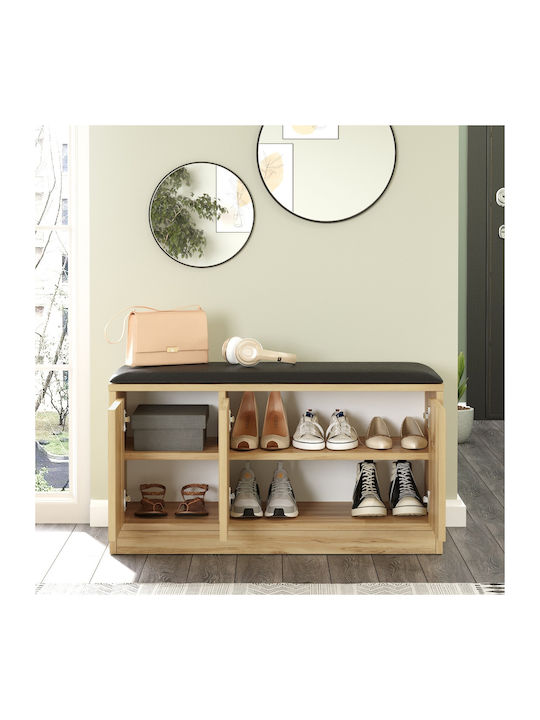 Crofton Entry Furniture with Shoe Rack & Bench Natural 89.6x35.5x45.8cm