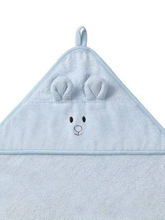 Babyono Baby Hooded Bath Towel Blue 100x100cm