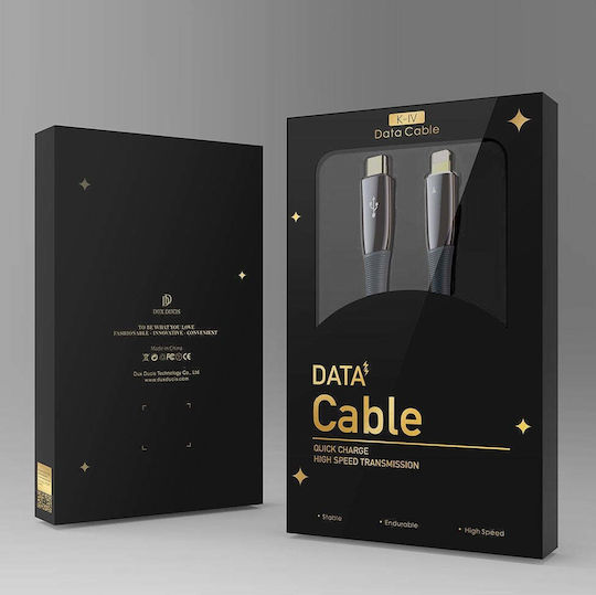 Dux Ducis K-IV LED / Braided la Cablu Lightning 18W Negru 1.2m