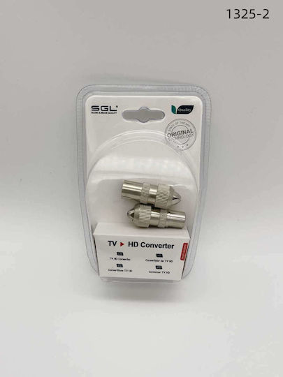 SGL Plug Coaxial male/female 2pcs Silver (098739)