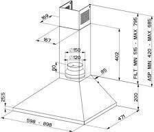 Faber Value Hood Pb Bk Απορροφητήρας Καμινάδα 60cm Μαύρος