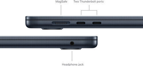 Apple MacBook Air 15" (2024) 15.3" IPS Retina Display (M3-8-Core/16GB/512GB SSD/10-Core GPU) με Φορτιστή 35W (Dual Port) Midnight (International English Keyboard)