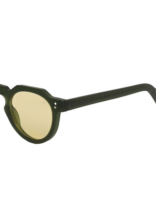 AV Sunglasses Billie Unisex Sonnenbrille mit Grün Kunststoff Gestell und Gelb Linse