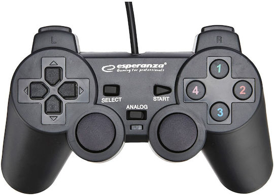 Esperanza Warrior Ενσύρματο Gamepad για PC Μαύρο