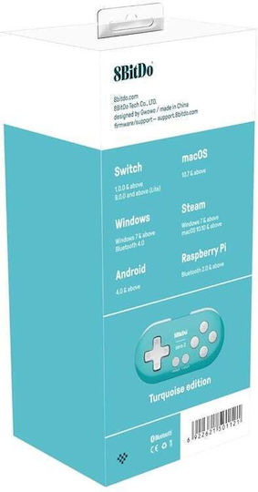 8Bitdo Zero 2 Ασύρματο Gamepad για Switch Τιρκουάζ