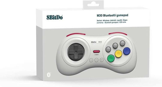 8Bitdo M30 Bluetooth Wireless Gamepad for Android / PC / Switch White