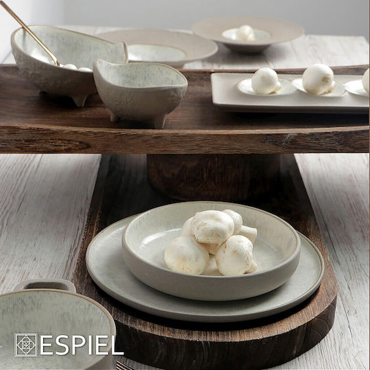 Espiel Spirit Plate Soup Ceramic Beige with Diameter 20.5cm