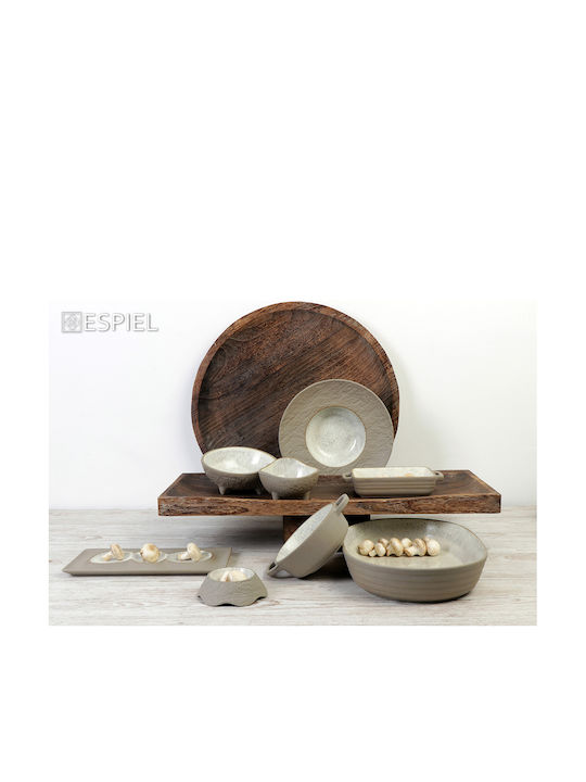 Espiel Spirit Plate Soup Ceramic Beige with Diameter 15.3cm