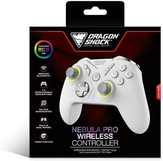 Dragonshock Nebula Pro Ασύρματο Gamepad για Switch Λευκό