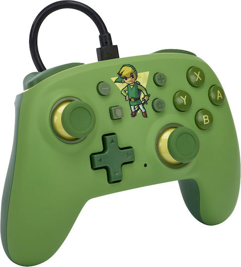 PowerA Toon Link Ενσύρματο Gamepad για Switch Πράσινο