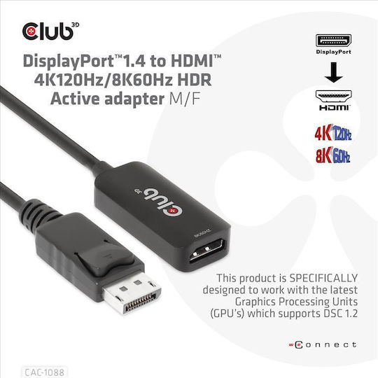 Club3D Konverter DisplayPort männlich zu HDMI weiblich 1Stück CAC-1088
