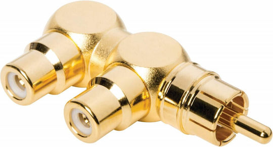 Audioquest Konverter RCA männlich zu RCA 2x weiblich Gold 1Stück M22F-HRD