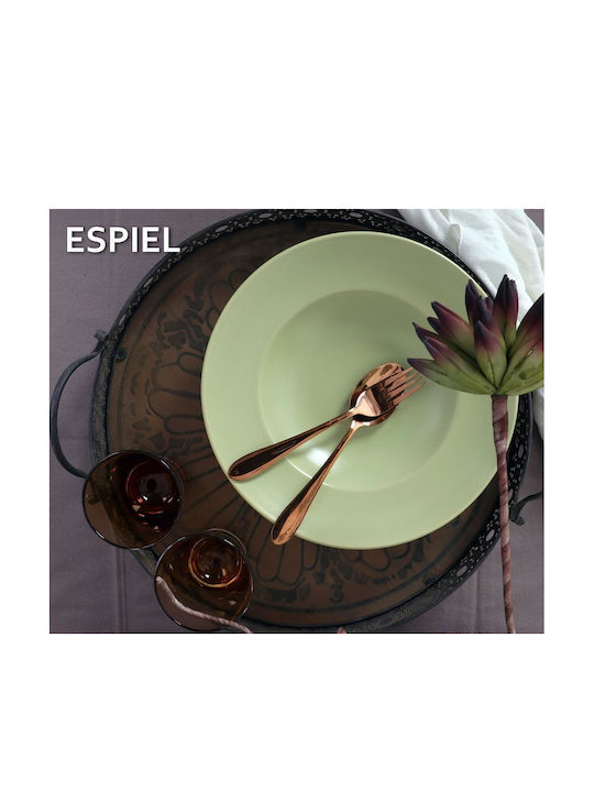 Espiel Plate Pasta made of Porcelain Green with Diameter 27cm