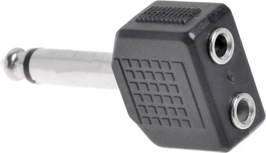 KAL Electronics Konverter 6.3mm männlich auf 3.5mm 2x weiblich Weiß 1 Stück XS-P034