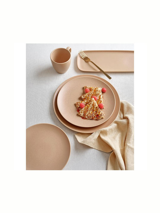 Costa Verde Teller Untiefe aus Porzellan Beige mit Durchmesser 21cm 12Stück