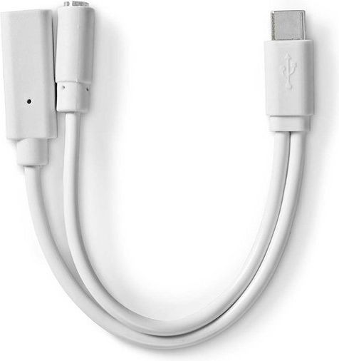 Nedis CCGB64922WT01 Μετατροπέας USB-C male σε 3.5mm / USB-C female Λευκό