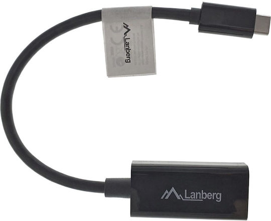 Lanberg Μετατροπέας USB-C male σε DisplayPort female 1τμχ AD-UC-DP-01