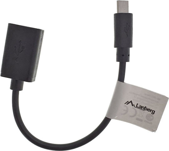 Lanberg Μετατροπέας micro USB male σε USB-A female 1τμχ AD-OTG-UM-01