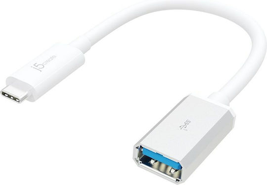 J5 Create Μετατροπέας USB-C male σε USB-A female Λευκό