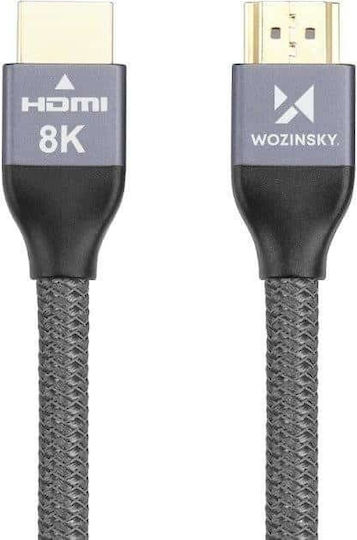 Wozinsky HDMI 2.1 Ultra High Speed 48Gbps 4K 120Hz HDR VRR Cable HDMI male - HDMI male 3m Γκρι
