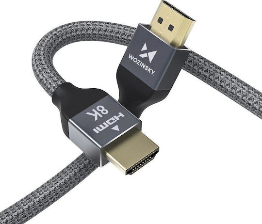 Wozinsky HDMI 2.1 Ultra High Speed 48Gbps 4K 120Hz HDR VRR Cable HDMI Male - HDMI Male 1m Gray
