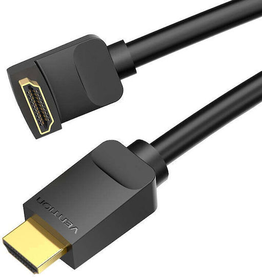 Vention HDMI 2.0 Premium High Speed 4K 60Hz HDR Angle (90°) Cable HDMI male - HDMI male 3m Μαύρο