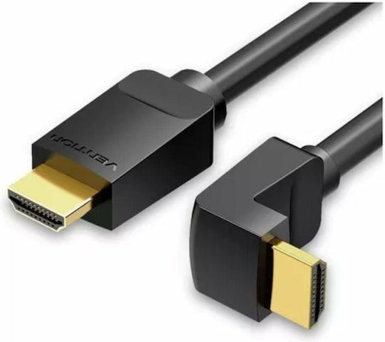 Vention HDMI 2.0 Premium High Speed 4K 60Hz HDR Angle (90°) Cable HDMI male - HDMI male 3m Μαύρο