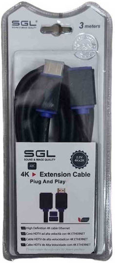 SGL Angle (90°) HDMI Cable Female - HDMI Male 3m Black