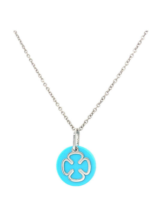 Xryseio Charm mit Steinen aus Weißgold 14K Türkis